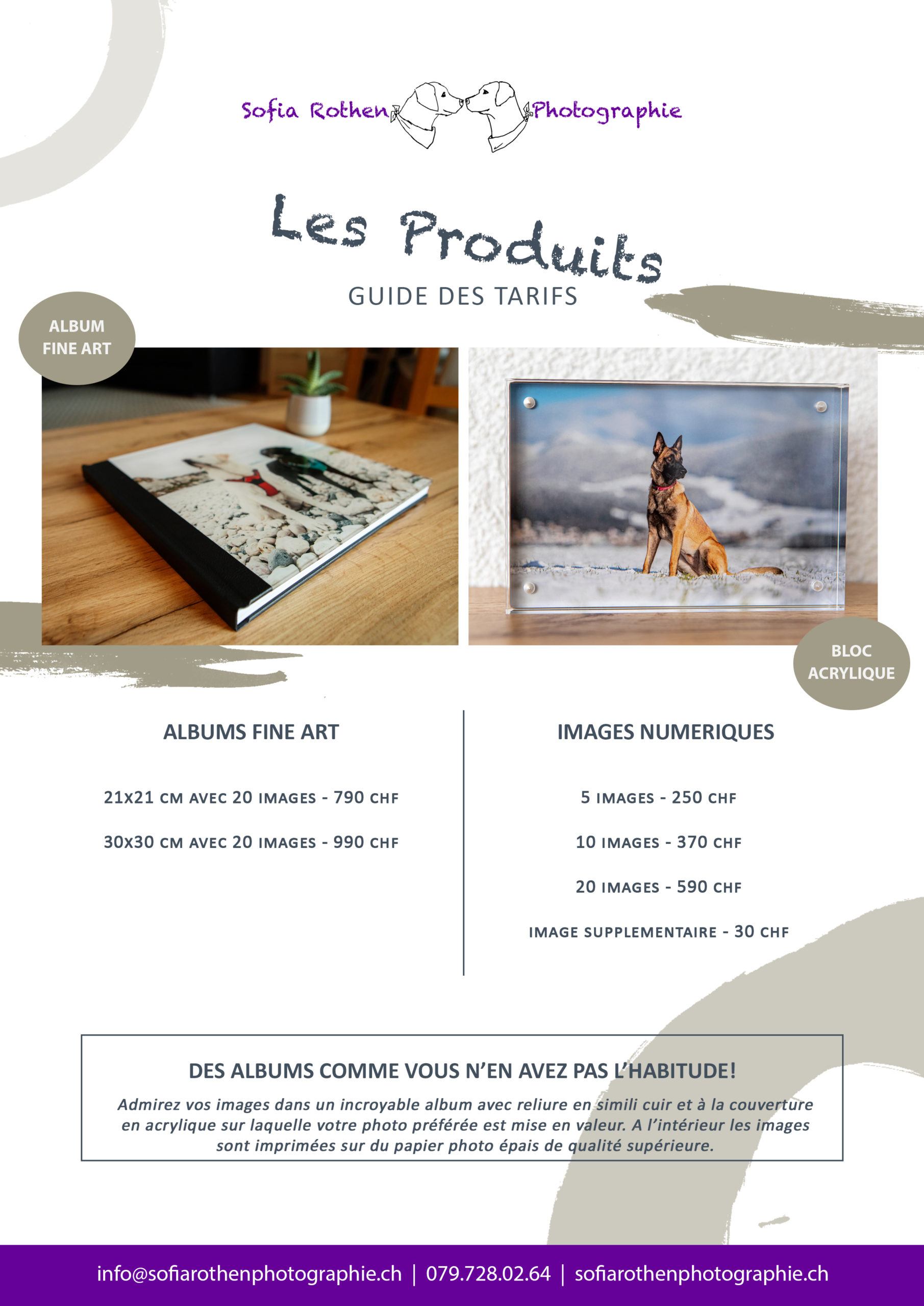 Guide des produits et tarifs séance